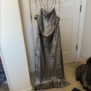 Elegant Silver Evening Dress